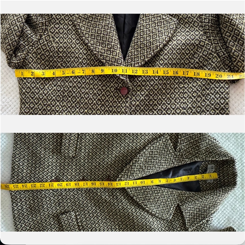 A&K Designs Wool Blend Jacquard Blazer Jacket XL Structured Tailored Fall Winter - Picture 5 of 7